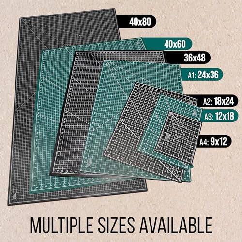 U.S. Art Supply 36" x 48" Self-Healing Cutting Mat 5-Ply - Double-Sided Green/Black Craft Mat, Non-Slip Cutting Mats for Crafts, Sewing, Quilting, Scrapbooking - color: Green/Black