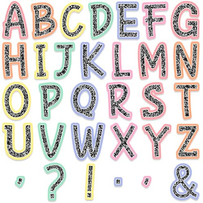 150 PCS Large 6" Bulletin Board Letters Set, Composition Pastel Classroom Alphabet Cutout Letter for Bulletin Board Display Home School, A Great Helper to Inspire Students' Learning Interest - style: Composition