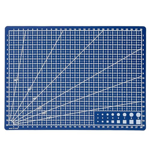A3/A4/A5 Double-Sided Grid Cutting Mat, Stain-Resistant Craft Board with Angle Guide for Scrapbooking, Sewing, Quilting & Art Projects - color: A4 Blue