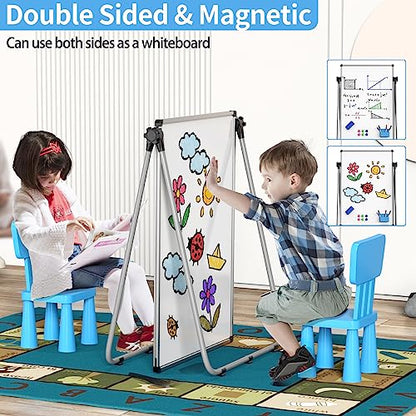 Double Sided White Board with Stand - 40x28 Portable Whiteboard Easel with Height Adjustable & 360° Rotation for Home Office Classroom, Standing Dry Erase Board for Presentation - size: 28"W x 40"H