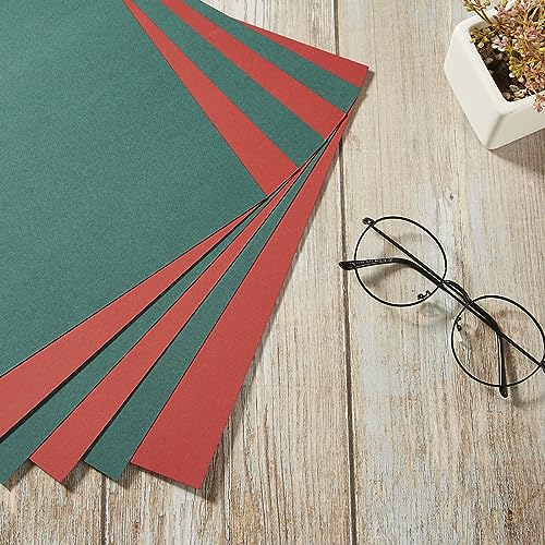 30 sheets Cardstock Paper 8 1/2 x 11 Inches for Crafts and Invitations (Christmas Green Red) - color: Christmas Green Red