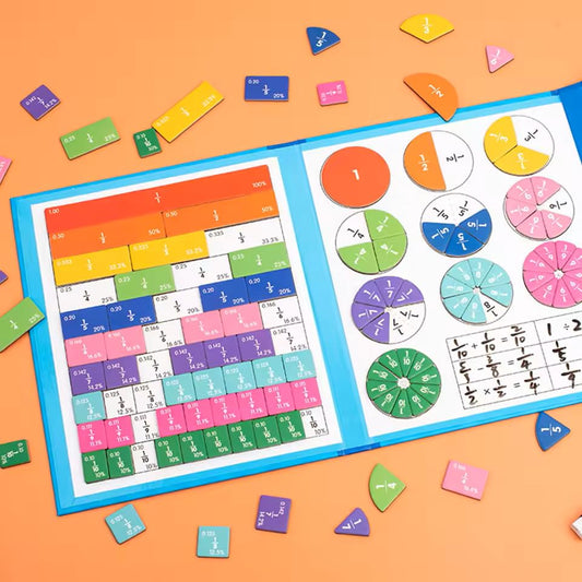 Magnetic Fraction Tiles and Circles Puzzle, Educational Math Manipulatives for Kids, Montessori Learning Tool for Classroom and Homeschool