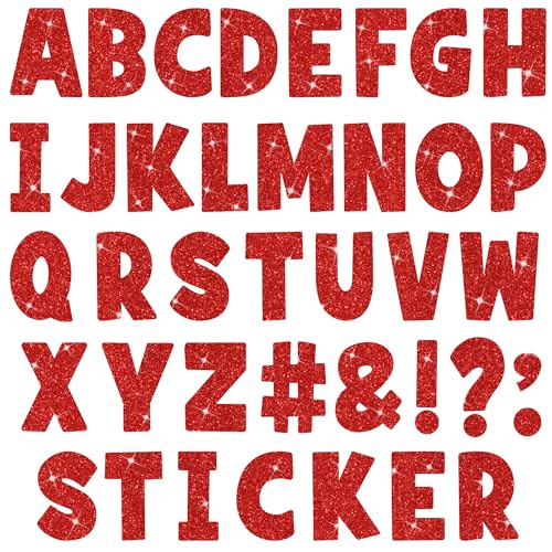 Letter Stickers Glitter Bulletin Board Letters Self Adhesive (Red, 2.5 Inch) - color: Red, size: 2.5 Inch