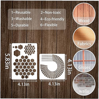 16 Pieces Journal Stencils for Dotted Journals Supplies, Happy Planner Stencils for Journaling DIY Drawing Templates Accessories Kit for Notebook Cards Scrapbook (16 Journal) - style: 16 journal