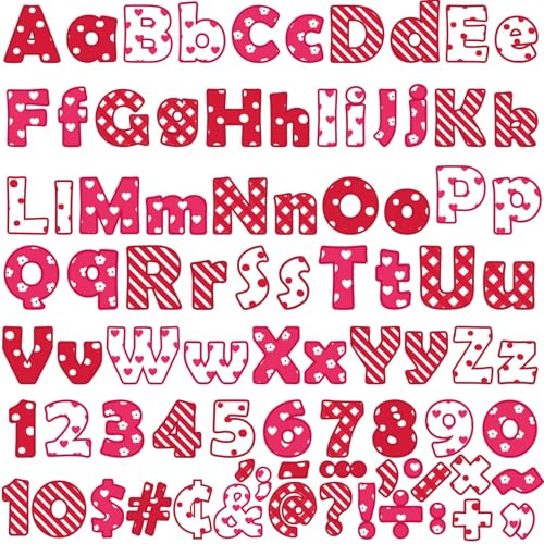 260pcs Bulletin Board Letters Valentine’s Day Bulletin Decorations Alphabet Numbers Letters Combo Pack Set Bulletin Board Block Accents Cutouts for Classroom Students Kids - style: Valentine’s Day