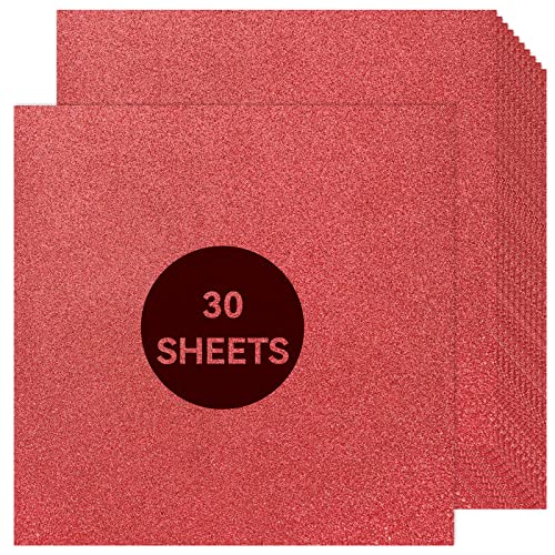 30Sheets Red Glitter Cardstock 12 x 12, Thick Card Stock for Card Making, Scrapbooking, Craft, Paper for Cricut(250Gsm 30Sheets) - color: Red9
