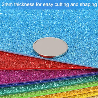 PATIKIL 2mm(1/10") Thick Adhesive Glitter Foam Sheet 16x24inch(40x60cm) Dark Green, EVA Shiny Foam Board for Craft, 6 Pcs - color: Dark Green
