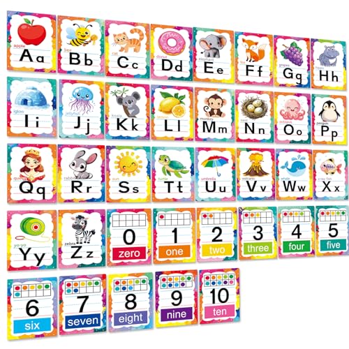 Adduster Alphabet Letters for Wall - ABC Alphabet Poster Classroom Wall Alphabet Alphabet Wall Chart Kindergarten Elementary Classroom Wall Decor Daycare Homeschool Supplies (Write Badly) - color: Pastel Rainbow
