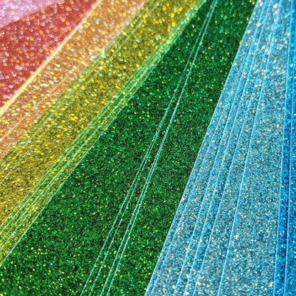 Accent Design Paper Accents Variety Pack, Glitter Cardstock, Mermaid, 8.5x11 Inch, 6 Pack, Iridescent Glitter Cardstock, Scrapbooking, Cards, and Party Decor