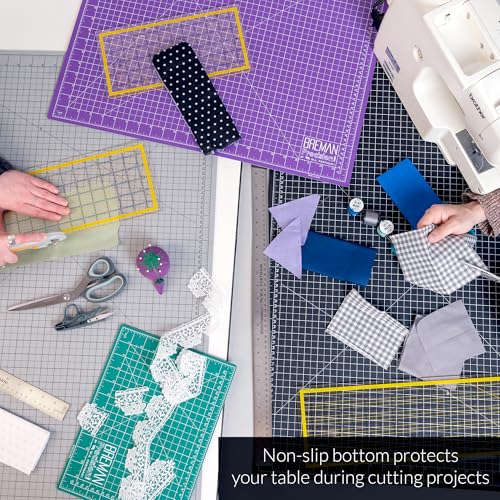 Breman Precision 24x36 Inch Self Healing Cutting Mat – 2-Sided 5-Ply PVC Purple/Gray Cutting Mats for Crafts, Sewing, Quilting & DIY Projects with Durable Non-Slip Surface and Precise Grid Lines - color: Purple/Gray, size: 24x36