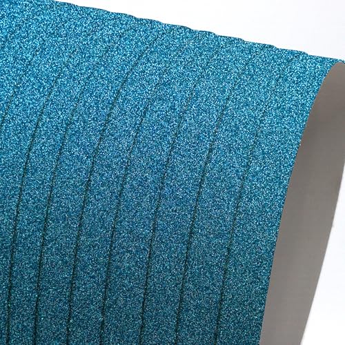 YZH Crafts Glitter Cardstock Paper, No-Shed Shimmer Glitter Papers, Cut Craft and DIY Projects Card stock, Sparkly Paper for Card Making, 8.27 x 11.69 Inch, A4 Size, 10 Sheets (Turquoies)