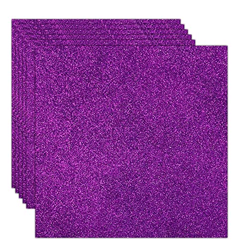 Rramorrra Purple Glitter Cardstock Paper 12" x 12" 15 Sheets 350gsm/130lb Heavyweight Premium Purple Sparkly Construction Paper for Cricut Machine, Craft, Halloween, DIY Projects, Party Decorations - color: Purple