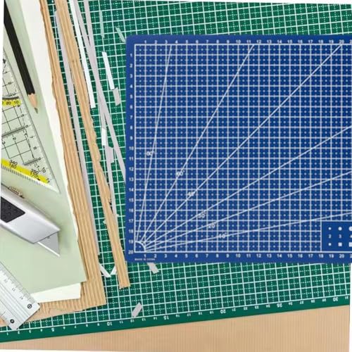 A3/A4/A5 Double-Sided Grid Cutting Mat, Stain-Resistant Craft Board with Angle Guide for Scrapbooking, Sewing, Quilting & Art Projects - color: A4 Blue