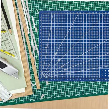 A3/A4/A5 Double-Sided Grid Cutting Mat, Stain-Resistant Craft Board with Angle Guide for Scrapbooking, Sewing, Quilting & Art Projects - color: A4 Blue