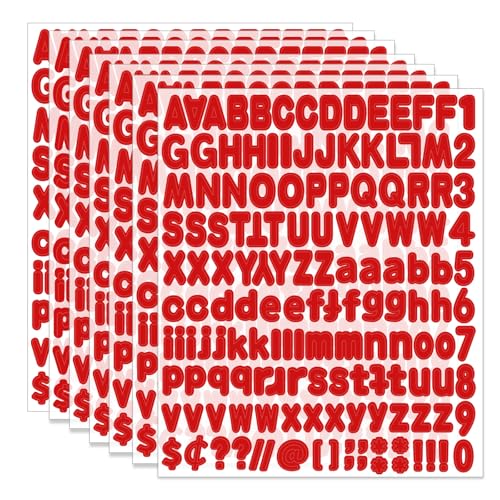 Alphabet Stickers 1'' 12 Red Letter Stickers, Self Adhesive Vinyl Mailbox Numbers, for Home Decor - color: Red