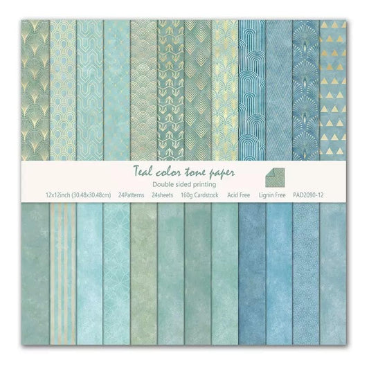 Boho Scrapbook Paper Vintage Flower Pattern Papers Pad 12×12,24 Sheets Double-Sided Bobo Floral Scrapbooking CardStock Paper Pad for Holiday Cardmaking DIY Origami Papers. - color: PAD2090