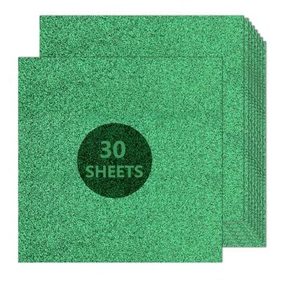 Green Glitter Cardstock 12 x 12, Paper for Cricut, Thick Card Stock for Card Making, Scrapbooking, Craft(250Gsm 30Sheets) (Green)… - color: Green