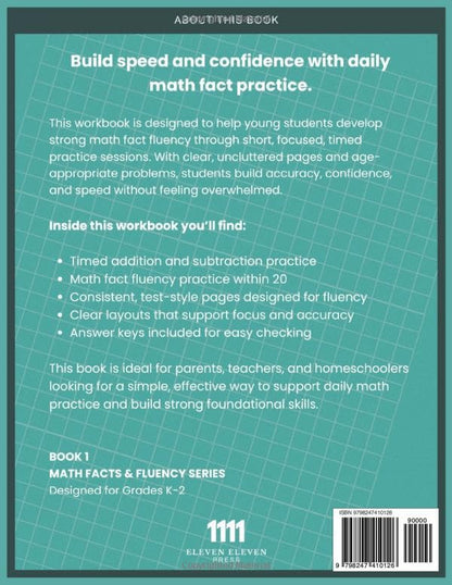 Timed Addition & Subtraction: Math Fact Fluency Practice Within 20 for Grades K–2 (Math Facts & Fluency Series)