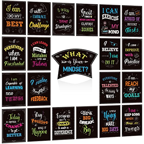 Classroom Decorations, 21 Pcs Growth Mindset Posters Bulletin Board Decorations for School Office Home- 11 x 14 Inch - color: Growth Mindset