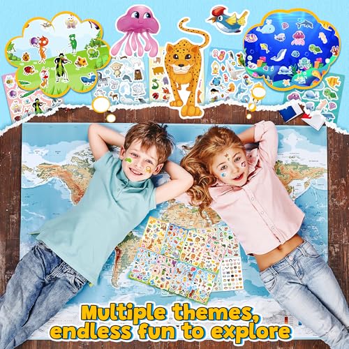 Sinceroduct Stickers for Kids Bulk, 64 Sheets 1800+ Animal Sticker Sheets, Cute Sticker Pack for Toddlers, Classroom Reward Stickers, Party Favors, Scrapbooking, Water Bottle Stickers - color: Animal-01
