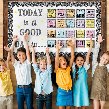 Today is a Good Day Bulletin Board Set Composition Notebook Classroom Decor, Composition Bulletin Board Paper Positive Affirmations Cutouts for Back to School Wall Door Chalkboard Decor - style: Composition Notebook
