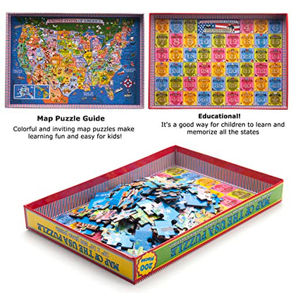USA Map Puzzle for Kids - 200 Piece United States Puzzle - 50 States with Capitals for Kids Ages 4 and Up, America Jigsaw Puzzle Children’s Geography Puzzles Preschool Toys - color: B: Usa Map Jigsaw