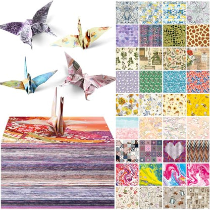 10 Pack/Sets Origami Paper Kit Double Sided 6 Inch Japanese Chiyo Square Easy Fold Arts Crafts DIY Handwork Origami Papers - color: 500sheets-10pcs sets