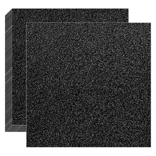 20 Sheets Black Glitter Cardstock 12×12, 250GSM/92lb Black Cardstock for Grad Cap Decorations, Glitter Paper for Graduation Cap Decorations, DIY Project, Birthday Wedding Party Decor - color: Black