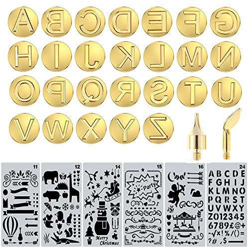 Wood Burning Tips Letters Uppercase Alphabet Branding and Personalization Set for Wood and Other Surfaces by Wooden Letters (Copper) - color: Copper