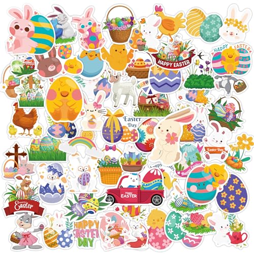 OHOME Easter Stickers | 120 PCS Egg Bunny Stickers for Kids -Easter Egg Stuffers - Vinyl Easter Games Crafts Activities Party Favors Basket Stuffers - Kids Gifts for Boys Girls - style: Easter Stickers