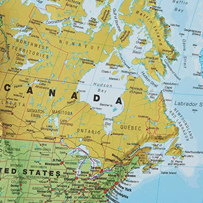 Giant World MegaMap, Large Wall Map (World Map with Flags - 23 x 33cm) - color: World Map with Flags - 23 x 33cm