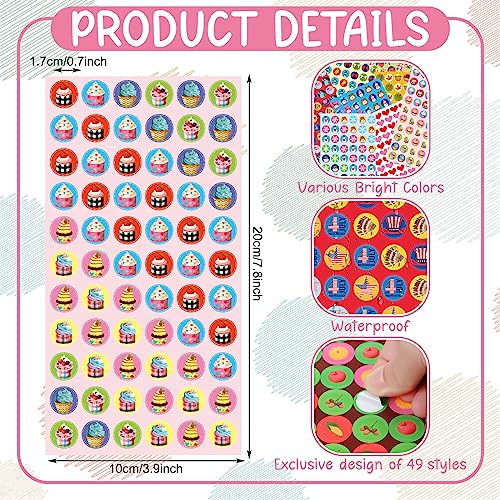 Qilery 2472 Pcs Mini Seasonal Colorful Stickers, 36 Sheets Self Adhesive Planner Chart Stickers for Kids, Classroom Labels Daily Planner Calendar Planning Party Favors Envelopes Preschool Office