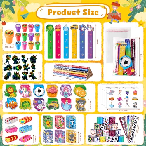 BenLouis 240Pcs Kids' Party Favors Sets Stampers Pencils Stickers School Stationery Bulk for Kids 4-8-12 Classroom Birthday Candy Goodie Bags Pinata Stuffers Rewards Gifts Supplies