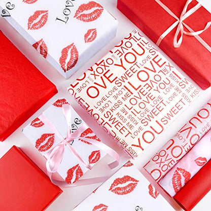 MIAHART 60 Sheets Gift Wrapping Tissue Paper Assorted 50 * 35cm Valentine's Day, Wedding, DIY Crafts, Gift Decorations