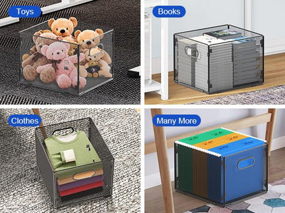 samstar 2 Pack Hanging File Organizer, Mesh File Folder Box Filing Box File Cabinet Organizer Storage Boxes, Letter Size - size: 2 Pack