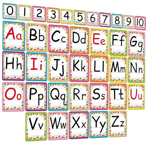 Bulletin Board Letters - ABC Alphabet Poster Classroom Decorating Set | Toddler English Poster Kindergarten Elementary Classroom Nursery Home Wall Decoration（Multicolored Confetti） - color: Multicolored Confetti
