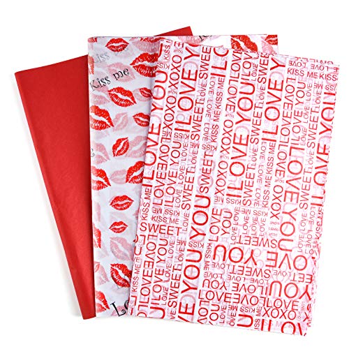MIAHART 60 Sheets Gift Wrapping Tissue Paper Assorted 50 * 35cm Valentine's Day, Wedding, DIY Crafts, Gift Decorations