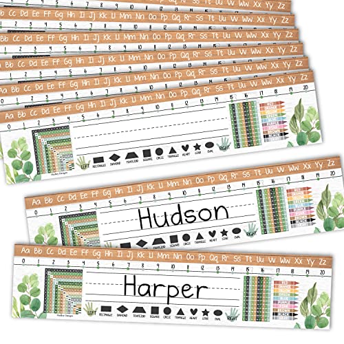 Hadley Designs Desk Name Tags for Classroom –25 Student Name Tags for Desks, 13x3 Name Plates for Classroom Decor, Teacher Supplies, Farmhouse Nametags, 1st-3rd Grade Kindergarten Preschool Must Haves - color: Farmhouse Classic