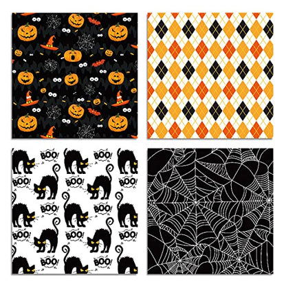 YASMEN Scrapbook Paper Pad - 6"×6” - 24 Sheets Halloween Scrapbooking Supplies Kit - 160gsm Single-Sided Pattern, Designer Planner, Junk Journal Craft Paper, Card Making Supplies - color: Halloween - 6×6