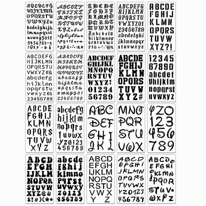 20 Pieces Letter Stencils Reusable Letter Stencils for Painting on Wood, Plastic Alphabet Numbers Stencils, Letter Stencil Template for Notebook, Journal, Scrapbook Decorations (20 Letter) - style: 20 Letter