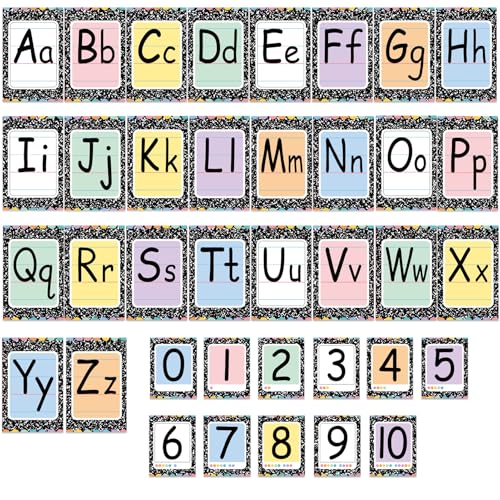 Adduster Bulletin Board Alphabet - ABC Alphabet Poster Classroom Decorating Set Preschool English Poster Kindergarten Elementary Classroom Wall Decor Daycare Homeschool Supplies - color: Black and white