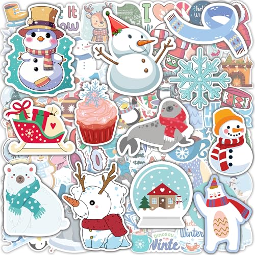 OHOME Winter Stickers | 100 PCS Snowflake Stickers for Kids - Vinyl Winter Games Toys Gifts Activities Party Favors Supplies - Snowman Crafts Bulk for Classroom Home - style: Winter