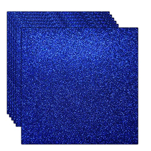 Rramorrra Blue Glitter Cardstock Paper 12" x 12" 15 Sheets 350gsm/130lb Heavyweight Premium Navy Blue Sparkly Construction Paper for Cricut Machine, Craft, Halloween, Party Decoration - color: Blue