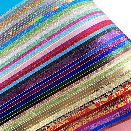 A4 Glitter Embossed Metallic Foil Paper Pack - 50 Sheets Assorted Colors & Designs Sparkly Holographic Premium Construction Paper for Gift Box Wrapping Birthday Party Scrapbook Paper - color: Assorted Glitter Paper