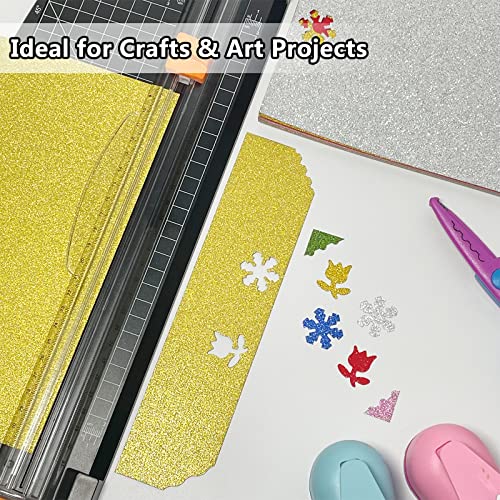 Simetufy Glitter Cardstock, 40 Sheets in 20 Colors, A4 Premium Cardstock for Cricut, Crafts and DIY Projects, Sparkly Paper for Card Making, 250 GSM