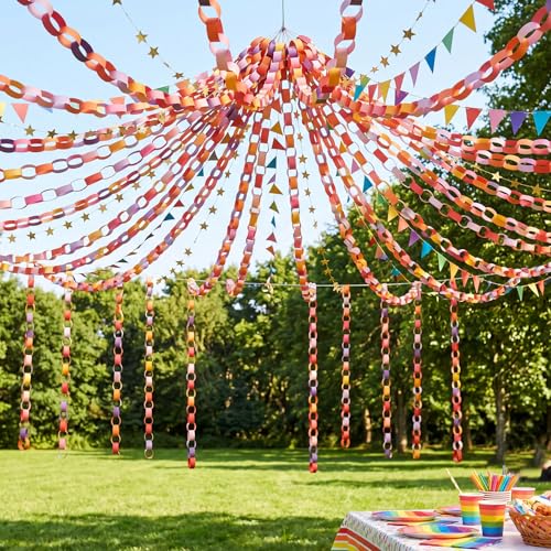 Lincia 600 Sheet Paper Chain Garland Strips 1x8 Inch with Double Sided Tape, DIY Construction Paper Chains for Birthday Wedding Holiday Party Decorations, Crafts Supplies (Valentine) - color: Valentine