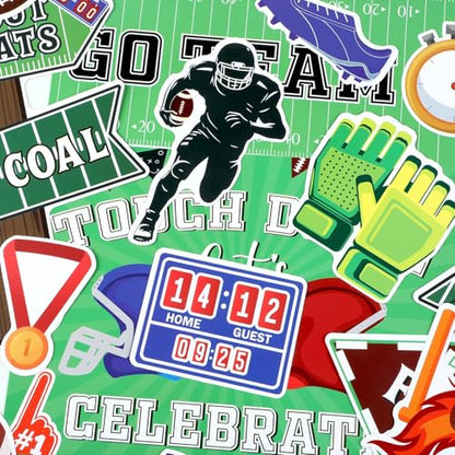 gisgfim Football Bulletin Board Decoration Set Football Borders Touch Down Cutouts for School Classroom Game Day Sports Bulletin Board Craft Home Wall(Football) - style: Football