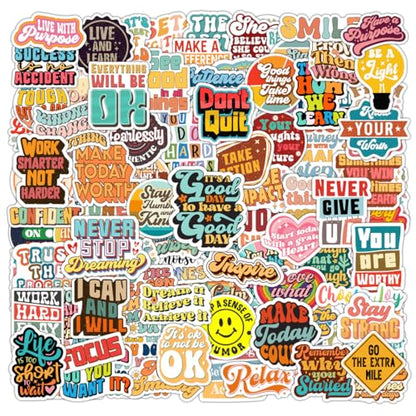 100 Pack Motivational Stickers, Positive Inspirational Decals, Teacher Rewards for Phone Cases Laptops, Gifts for Summer Camp Vacations, Water Bottle Stickers for Women Teens Kids and Adults (Inspire) - color: Inspire