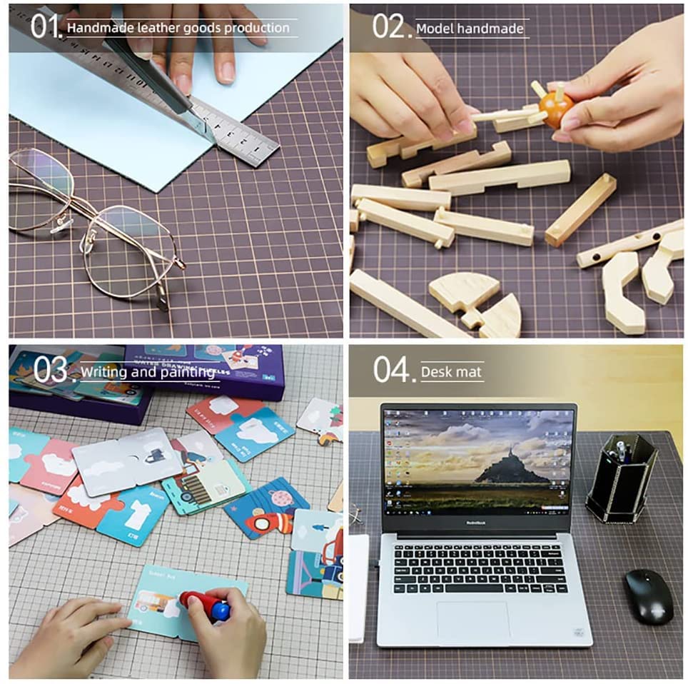WUTA Self Healing Sewing Mat, Double Sided Non-Slip PVC Cutting Mat A4 Cutting Board for Sewing, Craft, Quilting, Fabric, Scrapbooking Project (9x12inch) - size: 12"L x 9"W