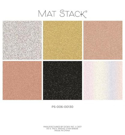 Glitter Cardstock Paper 6x6 inches - Sparkly Craft Paper for Card Making, Scrapbooks, Art Projects - 24 Single Sided Sheets, 6 Glitzy Metallic Colors - color: Glitzy Metallics